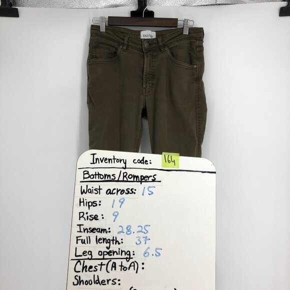 DU/ER Army Green No Sweat Relaxed Taper Pants Strechy Comfortable 27x30 - Picture 15 of 16